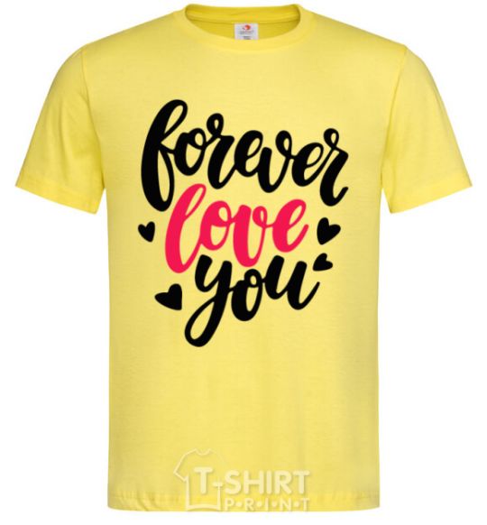 Мужская футболка Forever love you Лимонный фото