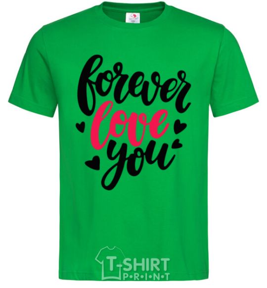 Мужская футболка Forever love you Зеленый фото
