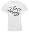 Men's T-Shirt A cat in love White фото