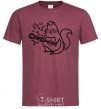 Men's T-Shirt A cat in love burgundy фото