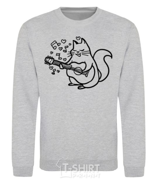 Sweatshirt A cat in love sport-grey фото