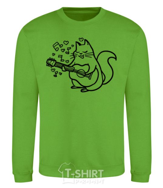 Sweatshirt A cat in love orchid-green фото