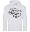 Men`s hoodie A cat in love sport-grey фото