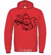 Men`s hoodie A cat in love bright-red фото