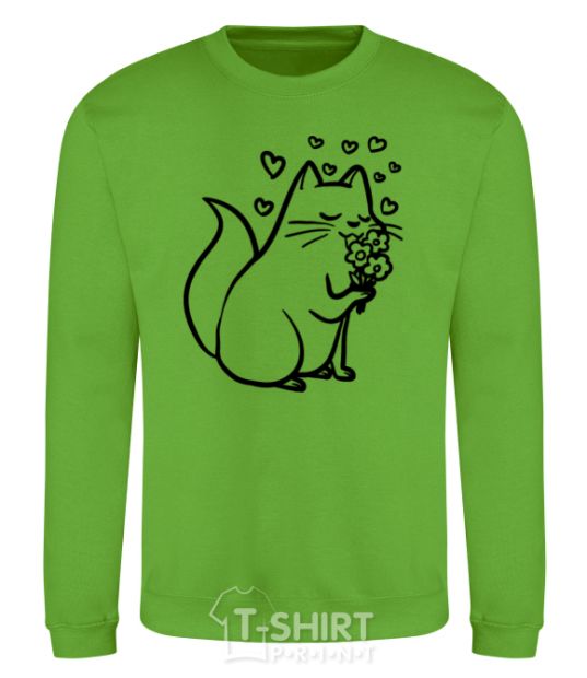 Sweatshirt A kitty in love orchid-green фото