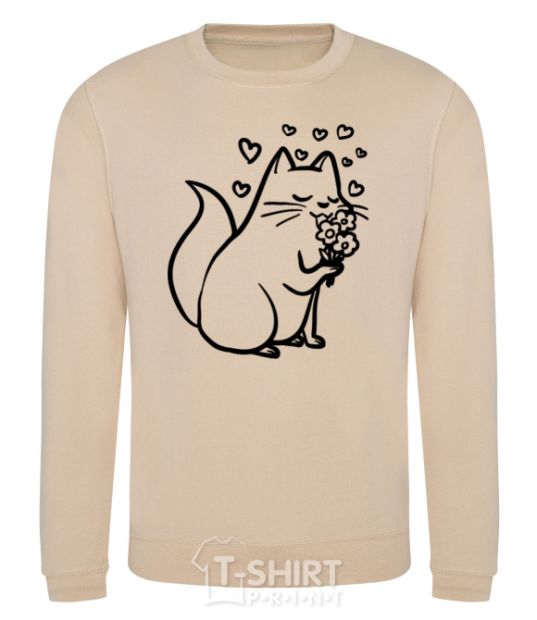 Sweatshirt A kitty in love sand фото