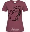 Women's T-shirt A kitty in love burgundy фото