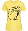 Women's T-shirt A kitty in love cornsilk фото