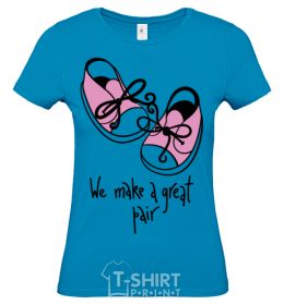 Women's T-shirt We make a great pair she sky-blue фото