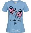 Women's T-shirt We make a great pair she sky-blue фото