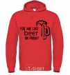 Men`s hoodie You are like beer on friday bright-red фото