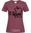 Women's T-shirt You are like apple of my eye burgundy фото