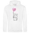 Men`s hoodie Bunny love White фото