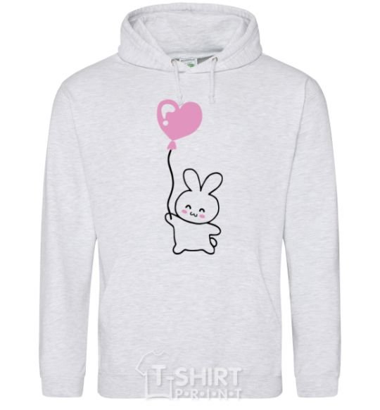 Men`s hoodie Bunny love sport-grey фото