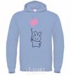 Men`s hoodie Bunny love sky-blue фото