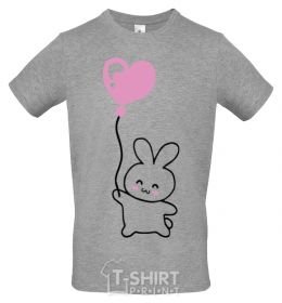 Men's T-Shirt Bunny love grey фото