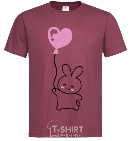 Men's T-Shirt Bunny love burgundy фото