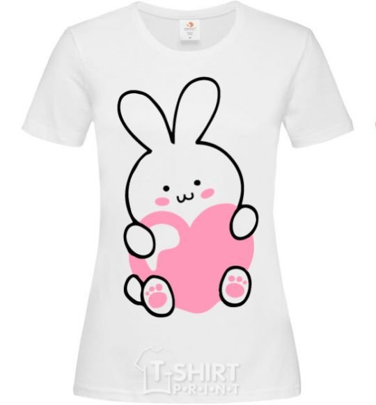 Women's T-shirt Love bunny White фото