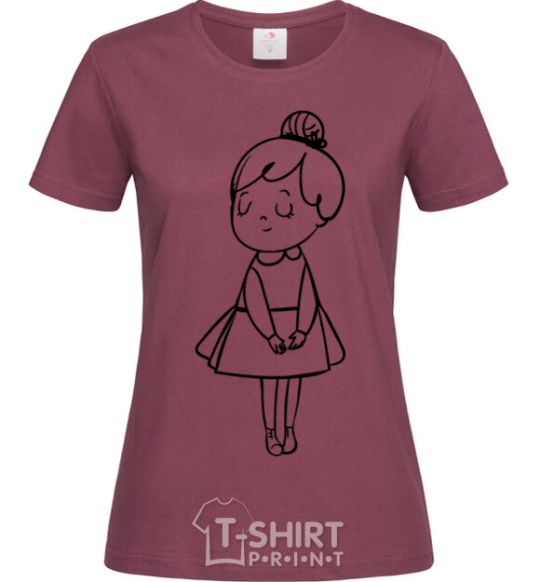 Women's T-shirt Sweet girl version 2 burgundy фото