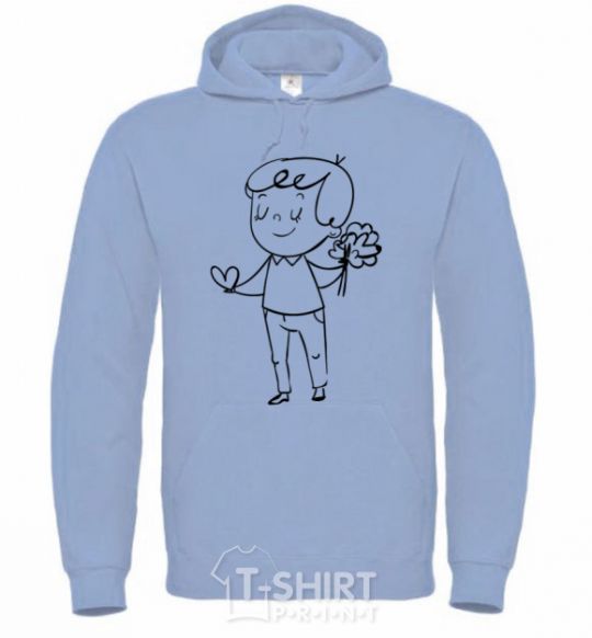 Men`s hoodie Sweet boy sky-blue фото