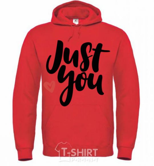 Men`s hoodie Just you bright-red фото