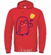 Men`s hoodie Penguin boy bright-red фото