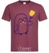 Men's T-Shirt Penguin boy burgundy фото