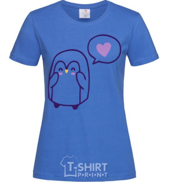 Women's T-shirt Penguin girl royal-blue фото