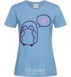 Women's T-shirt Penguin girl sky-blue фото