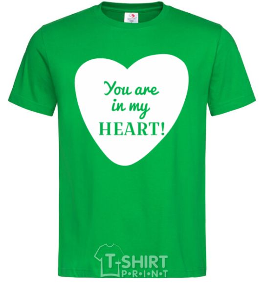 Men's T-Shirt You are in my heart kelly-green фото