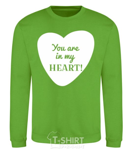 Sweatshirt You are in my heart orchid-green фото