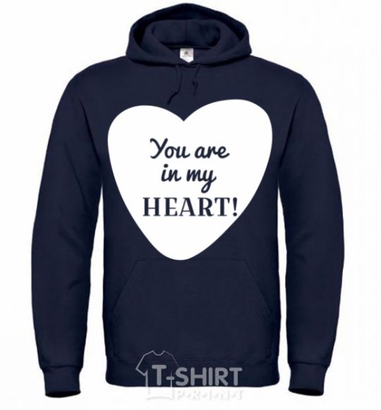 Men`s hoodie You are in my heart navy-blue фото
