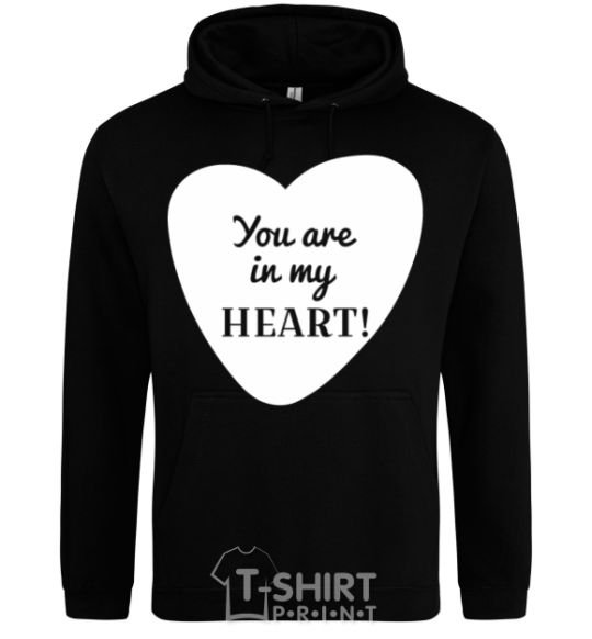 Men`s hoodie You are in my heart black фото