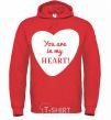 Men`s hoodie You are in my heart bright-red фото