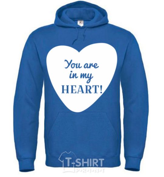 Men`s hoodie You are in my heart royal фото