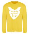 Sweatshirt You make my heart fly yellow фото