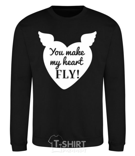 Sweatshirt You make my heart fly black фото