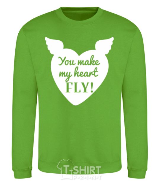Sweatshirt You make my heart fly orchid-green фото