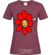 Women's T-shirt Flower burgundy фото