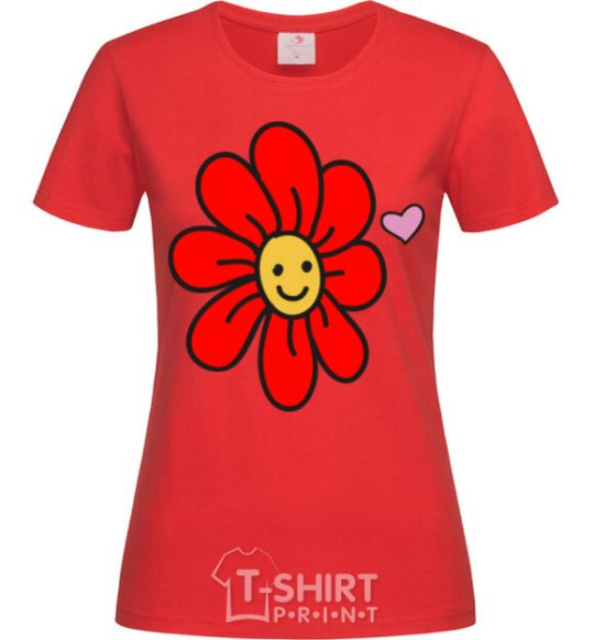 Women's T-shirt Flower red фото