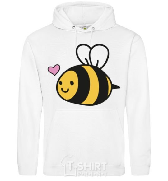 Men`s hoodie Bee V.1 White фото