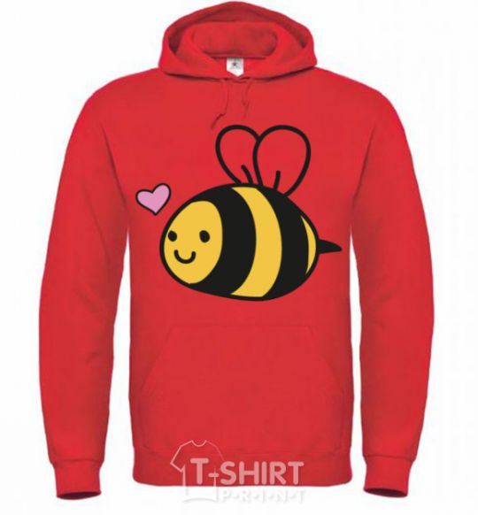 Men`s hoodie Bee V.1 bright-red фото