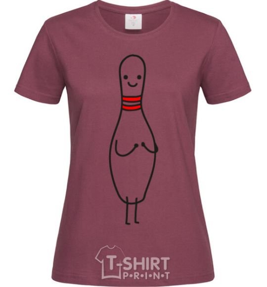 Women's T-shirt Pin burgundy фото