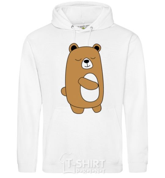 Men`s hoodie Bear White фото