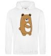 Men`s hoodie Bear White фото