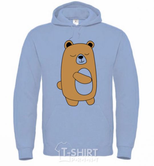 Men`s hoodie Bear sky-blue фото