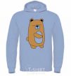 Men`s hoodie Bear sky-blue фото