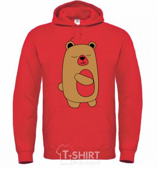 Men`s hoodie Bear bright-red фото