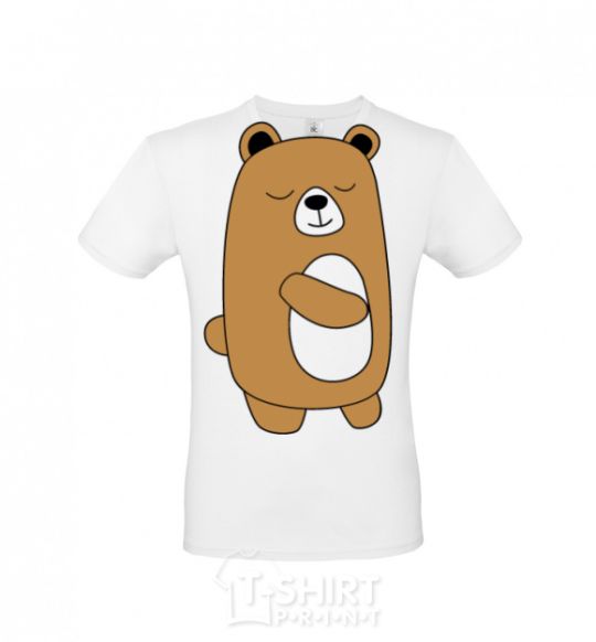 Men's T-Shirt Bear White фото