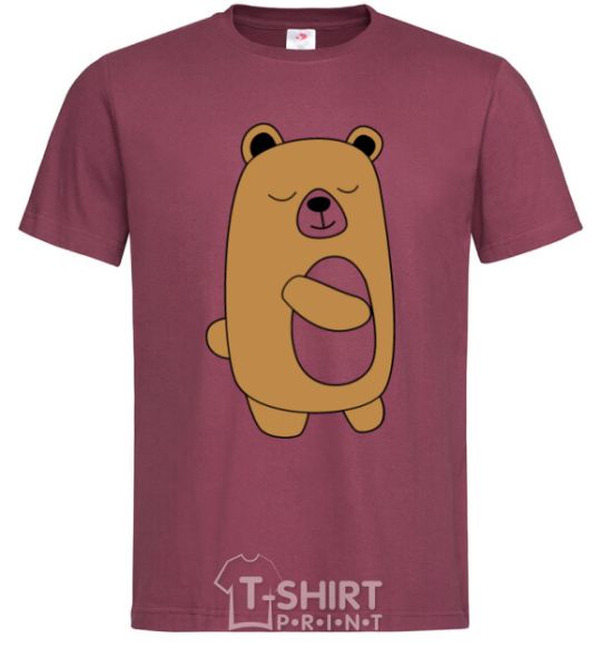 Men's T-Shirt Bear burgundy фото